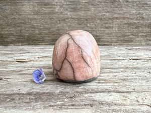 Tiny nature spirit friend (peach) | Shinto talisman sculpture, shamanism guardian statue