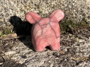 Strange bunny being of unexpected joy raku sculpture | Shinto, pagan, shamanism | kawaii guardian nature spirit, protection, rabbit