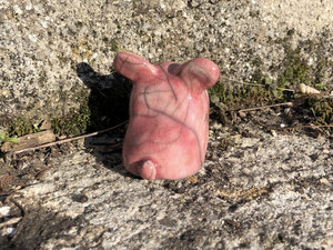 Strange bunny being of unexpected joy raku sculpture | Shinto, pagan, shamanism | kawaii guardian nature spirit, protection, rabbit