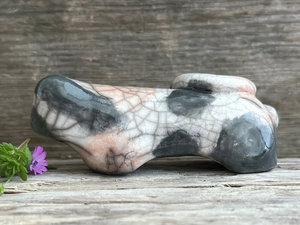 Quiet calico cat kami sculpture | nature spirit guardian figure, Shinto, shamanism