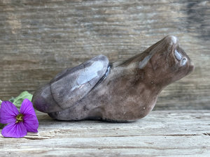 Quiet winter kitsune fox kami nature spirit sculpture | Shinto Inari, shamanism statue