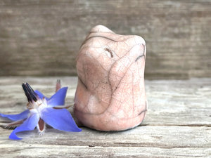 Pocket fox kitsune kami raku statue | Shinto Inari kamidana, shamanism sculpture