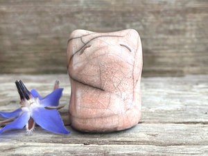 Pocket fox kitsune kami raku statue | Shinto Inari kamidana, shamanism sculpture
