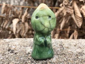 Leaf kami nature spirit tree elemental raku sculpture | Shinto shamanism statue