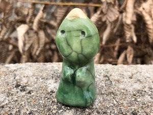 Leaf kami nature spirit tree elemental raku sculpture | Shinto shamanism statue