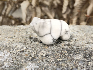 Little white bear guardian nature spirit raku sculpture no2 | Shinto, shamanism, pagan, kamidana shrine | animal guide, protector, polar