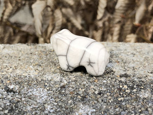Little white bear guardian nature spirit raku sculpture no2 | Shinto, shamanism, pagan, kamidana shrine | animal guide, protector, polar