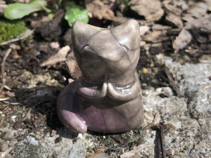 Sweet male kitsune fox kami nature spirit raku statue | Shinto kamidana shrine, Inari Okami | shamanism, fertility, protection, guardian
