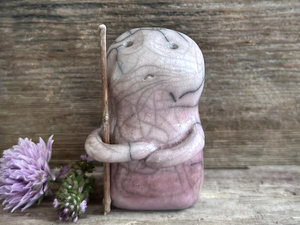 Warrior spirit earth guardian raku sculpture | Shinto shrine statue, shamanism statue