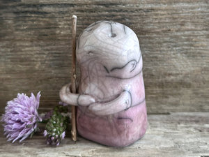 Warrior spirit earth guardian raku sculpture | Shinto shrine statue, shamanism statue