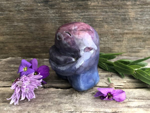 Hug spirit raku sculpture | Shinto Shamanism pagan altar, shrine statue | self love, guardian, protection, self care