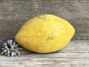 Golden lemon nature spirit sculpture | Shinto statue, shamanism totem