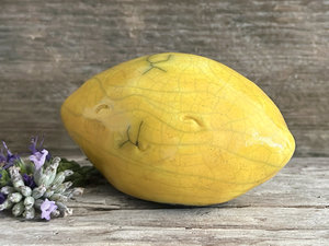 Golden lemon nature spirit sculpture | Shinto statue, shamanism totem