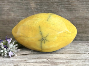 Golden lemon nature spirit sculpture | Shinto statue, shamanism totem