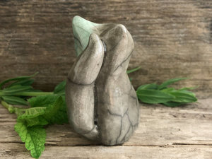 Earth & water spirit fox kami kitsune raku sculpture | Shamanism, Shinto Inari Okami shrine statue | Protection, guardian, rewilding