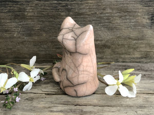 Happy kitsune sun fox kami nature spirit raku statue | Shinto kamidana shrine, Inari Okami | shamanism, fertility, protection, guardian