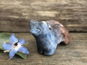 Little kitsune fox nature spirit kami shrine | Inari Shinto kamidana, shamanism, pagan altar raku guardian sculpture | protection, rewilding