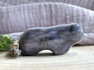 Fog bear guardian nature spirit raku statue | Shinto shamanism sculpture