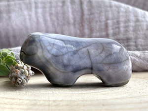 Fog bear guardian nature spirit raku statue | Shinto shamanism sculpture