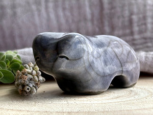 Fog bear guardian nature spirit raku statue | Shinto shamanism sculpture