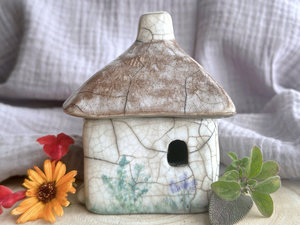 Country cottage sculpture | Shinto, shamanism, wabi-sabi rustic fairie spirit house