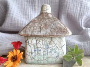 Country cottage sculpture | Shinto, shamanism, wabi-sabi rustic fairie spirit house