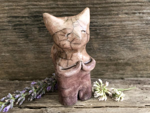 Gentle kitsune fox shaman sculpture | Inari Shinto Shamanism pagan statue altar, shrine | rewilding, guardian, protection, folklore