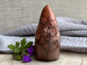 Autumn gnome spirit kami raku sculpture | Shinto shrine, shamanism totem