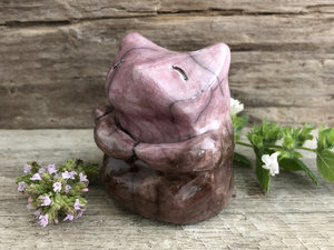 Contented kitsune fox kami nature spirit statue | Shinto Inari sculpture, shamanism