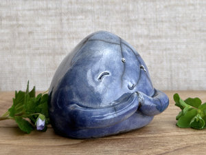 Gentle Jizo calm raku statue | guardian sculpture for Shinto shrine