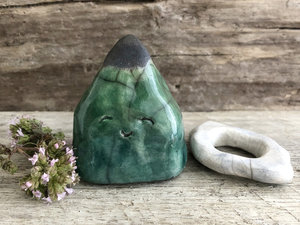 Mountain and cloud kami nature spirit sculpture, elemental statue | shamanism, pagan, Shinto kamidana shrine | grounding, rewilding