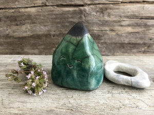 Mountain and cloud kami nature spirit sculpture, elemental statue | shamanism, pagan, Shinto kamidana shrine | grounding, rewilding