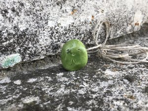Jizo peace raku pendant on adjustable, eco hemp cord | Shinto and Buddhist sculpture | guardian, protection, anxiety, grief