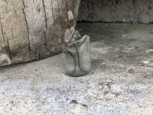 Small grey kitsune pocket fox raku kami statue | Shamanism, animal guide, Inari Okami kamidana shrine | Protection, spirit, totem, rewilding