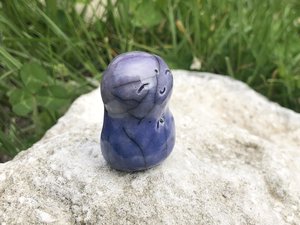 Happy Jizo friend hug | Shinto raku statue sculpture for kamidana, shrine | peace, grief, protection, loss, small spiritual bereavement gift