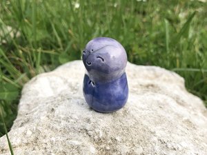 Happy Jizo friend hug | Shinto, Buddhist raku statue sculpture for kamidana, shrine | peace, anxiety, grief, protection, miscarriage