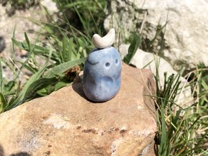 Wild mountain moon nature spirit winter magic kodama | Shinto Shamanism pagan statue for altar, shrine | rewilding, healing, protection