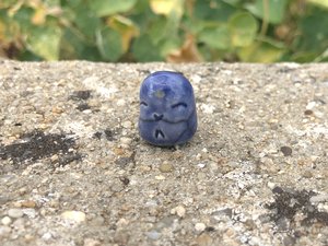 Tiny Jizo sun friend | Shinto talisman raku statue kamidana shrine | ceramic Buddhist sculpture | protection, guardian, anxiety, grief