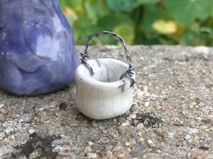 Kitsune fox moon spirit kami raku statue | Inari Okami Shinto kamidana shrine sculpture, shamanism pagan | protection, fertility, rewilding