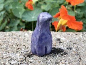 Spirit bird kami, nature elemental being raku sculpture | Shinto kamidana shrine, pagan altar, shamanism | rewilding, guardian, protection