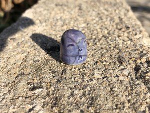 Tiny Jizo of quiet and calm | Buddha joy talisman | Shinto & Buddhist raku statue for kamidana shrine | protection, miscarriage, grief
