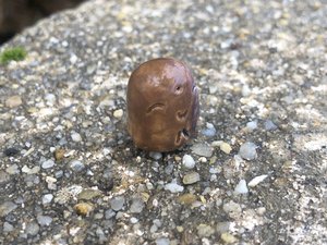 Tiny raku Jizo of earth | Shinto talisman statue, kamidana shrine | Buddhist, protection, anxiety, grief, guardian, possibility