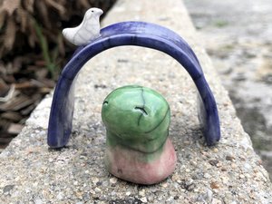 Kodama guardian nature spirit kami shrine raku statue | Shinto kamidana sculpture, pagan, Waldorf nature table | rewilding, earth healing