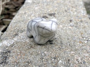 White bear nature spirit raku sculpture | Shinto, shamanism, pagan for altar or kamidana shrine | animal guide, polar bear, healing, totem