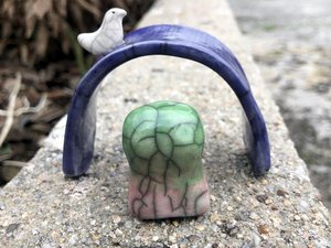 Kodama guardian nature spirit kami shrine raku statue | Shinto kamidana sculpture, pagan, Waldorf nature table | rewilding, earth healing