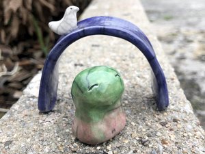 Kodama guardian nature spirit kami shrine raku statue | Shinto kamidana sculpture, pagan, Waldorf nature table | rewilding, earth healing