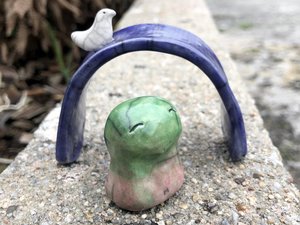 Kodama guardian nature spirit kami shrine raku statue | Shinto kamidana sculpture, pagan, Waldorf nature table | spiritual earth gift