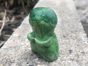 Cabbage kami, garden nature spirit raku statue | Shinto shrine, pagan altar, shamanism | plant elemental, growth spell, gift for gardener