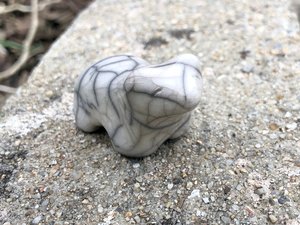 White bear nature spirit raku sculpture | Shinto, shamanism, pagan for altar or kamidana shrine | animal guide, polar bear, totem