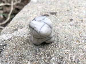 White bear nature spirit raku sculpture | Shinto, shamanism, pagan for altar or kamidana shrine | animal guide, polar bear, totem